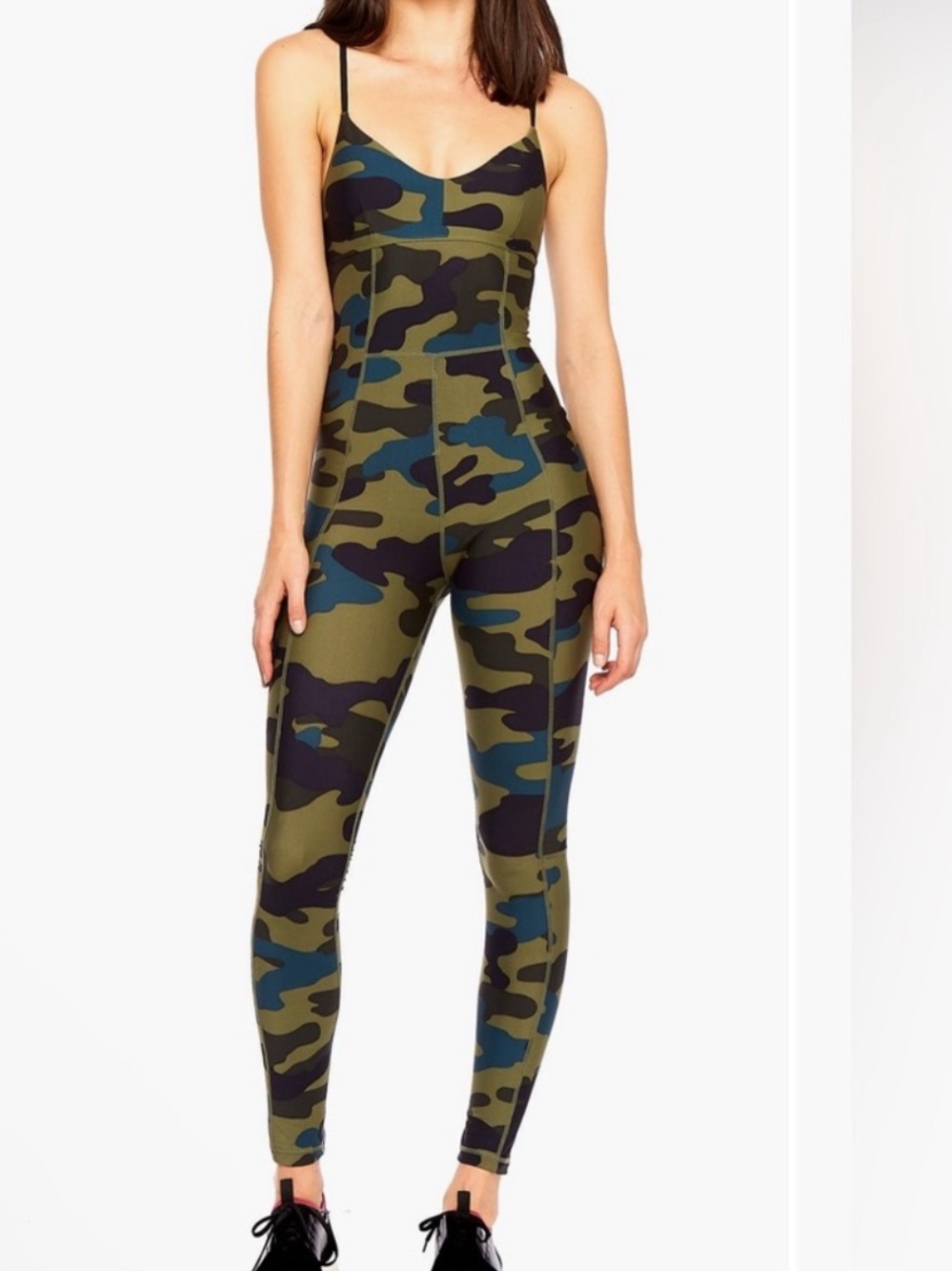 The Upside Olive & Black Camo Slim Jumpsuit